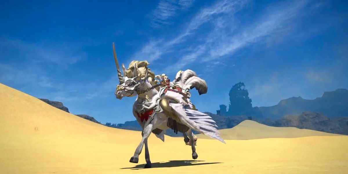 Pegasus-Berg, der in der Wüste läuft. 