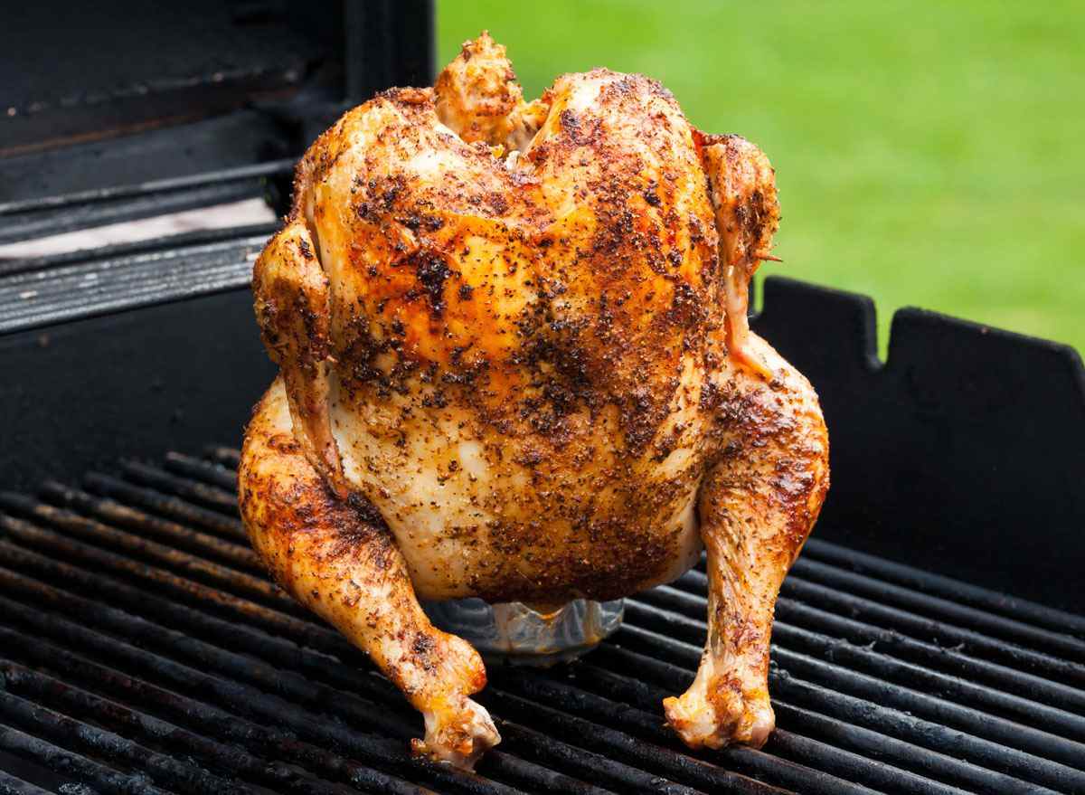 Beer can grilled chicken