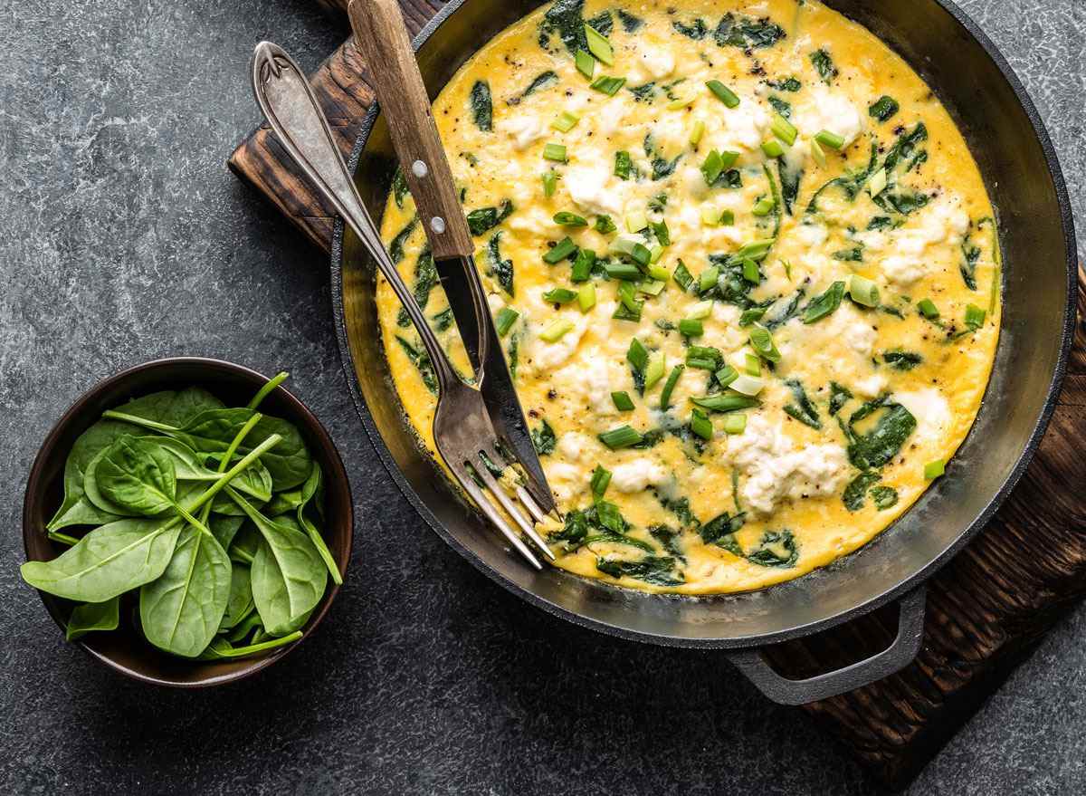 Spinach cheese breakfast omelet