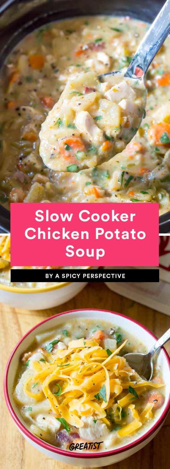 Slow Cooker Hähnchen-Kartoffel-Suppe Rezept