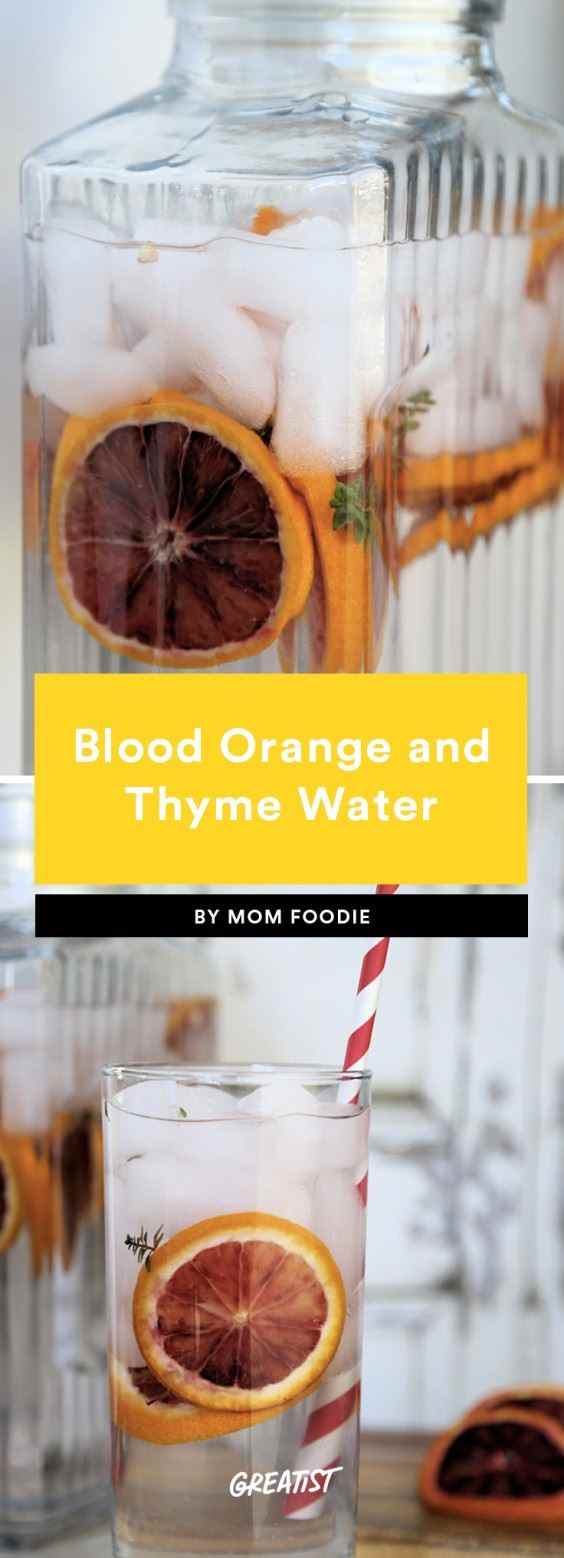 Blutorange und Thymianwasser