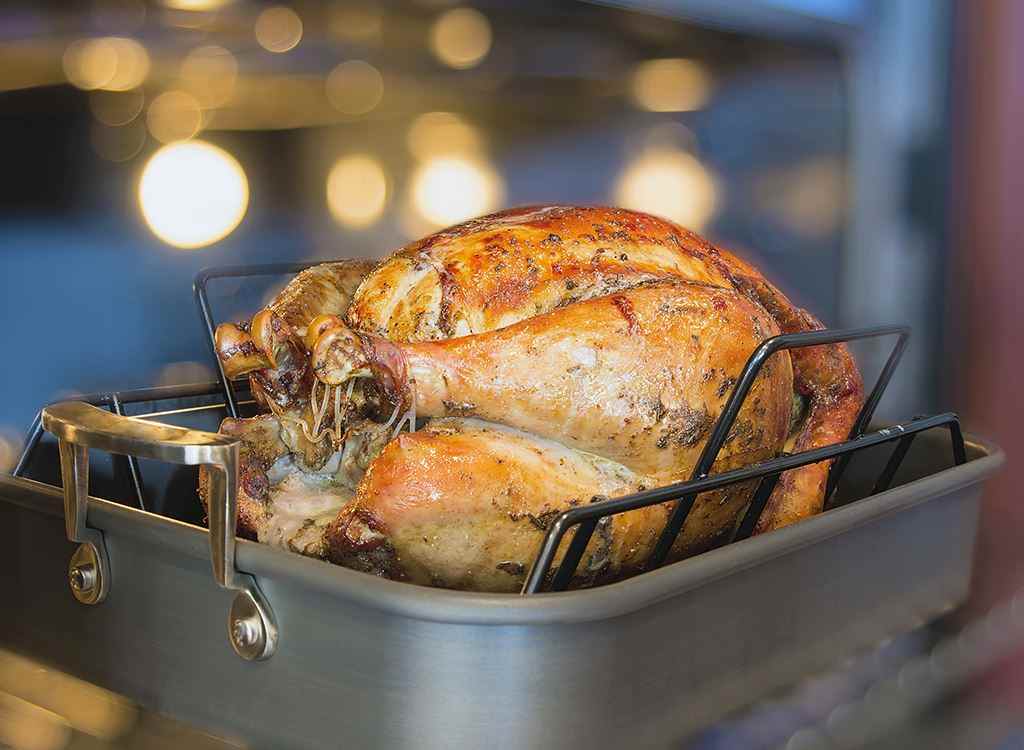 Turkey on roasting rack