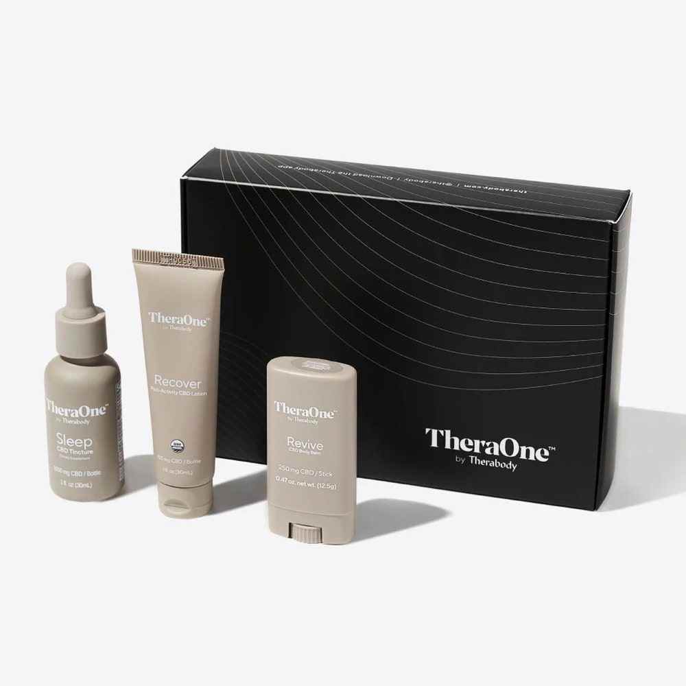 TheraOne Sleep CBD-Tinktur und kostenlose Topika mit schwarzer Box