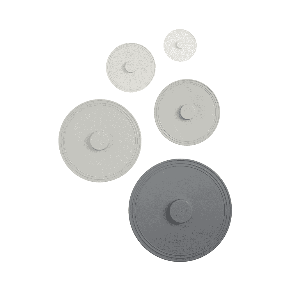 Greyscale silicone lids