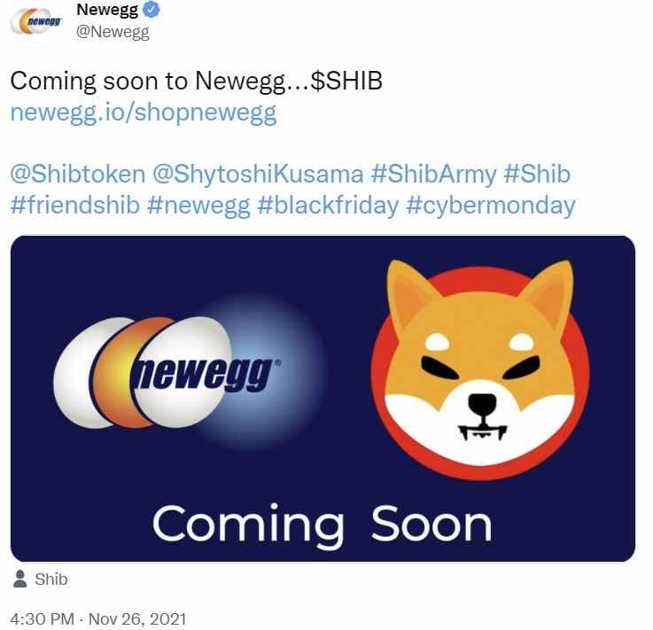 Der Einzelhandelsriese Newegg bestätigt, dass Shiba Inu bald verfügbar ist, da AMC Theatres bereit ist, SHIB-Zahlungen zu akzeptieren