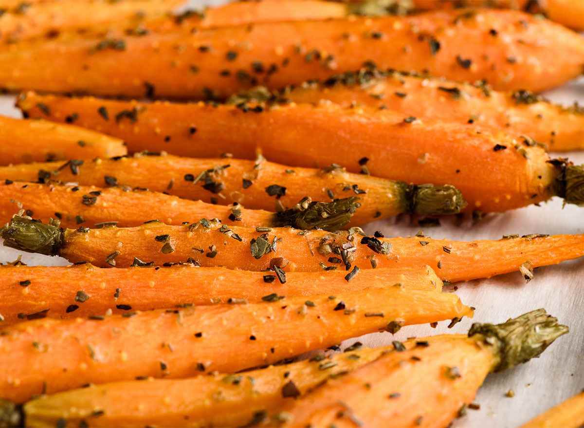 whole roasted carrots with herbs