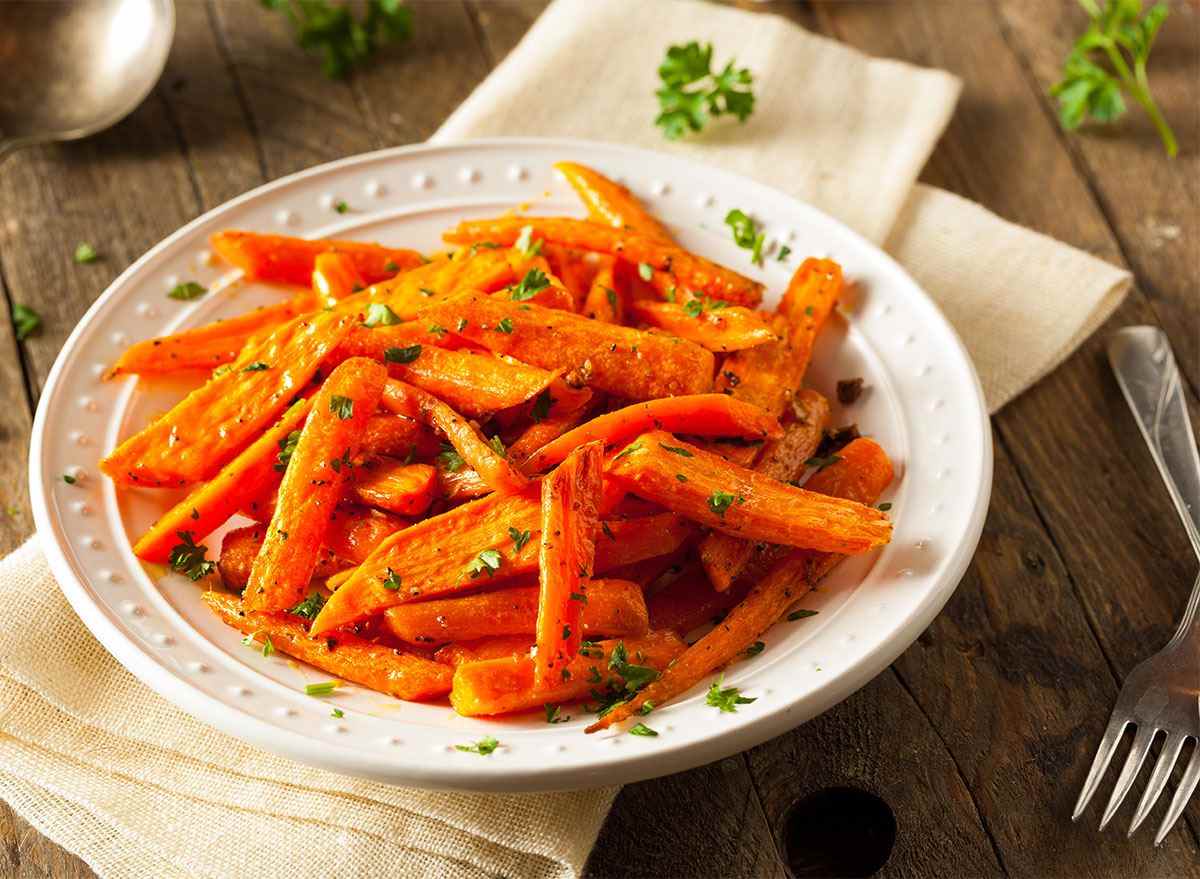 roast carrots on a plate