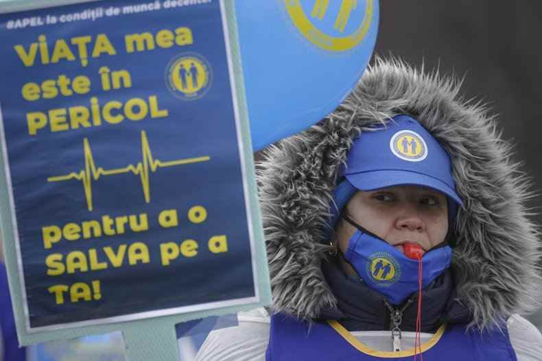 Bukarest, Rumänien, Gesundheitspersonal, Protest