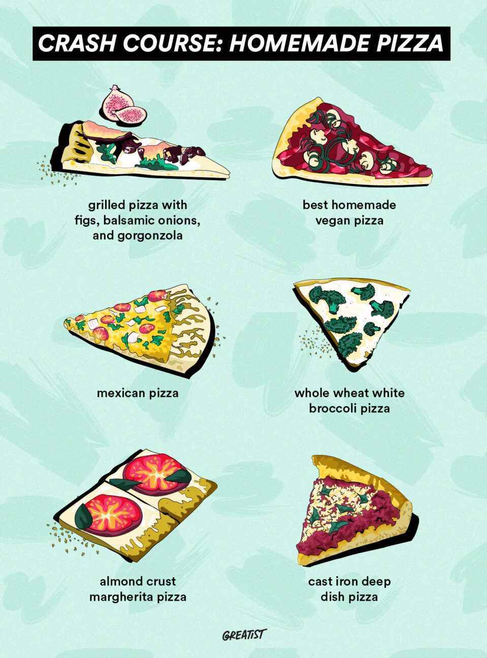 Pizzastücke mit verschiedenen Zutaten