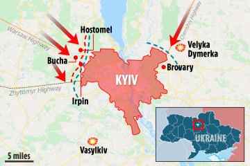 Russland greift Kiew jetzt von zwei Seiten an, um die Stadt zu umgeben, sagt die Ukraine