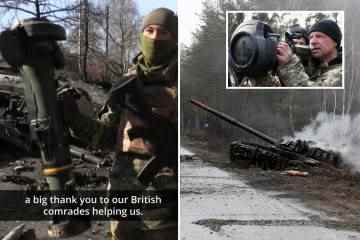 Ukrainische Truppen bejubeln Britain & Queen wegen Panzerabwehrraketen, die Putin bombardieren
