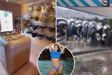 Besichtigen Sie Kims SKIMS-Pop-up in Miami mit RIESIGEN Wasserfällen und Bikiniwänden