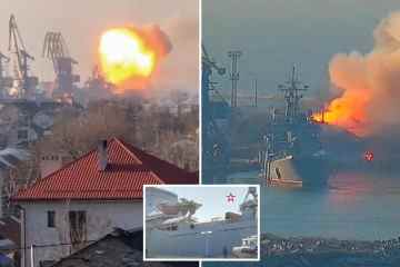 Russisches Schiff im Hafen der Ukraine in die Luft gesprengt, nachdem der verpfuschte Kreml den Standort enthüllt hatte