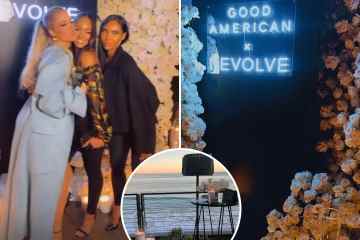 In Khloe Kardashians Good American Party mit Rosenwand und Tequila-Bar