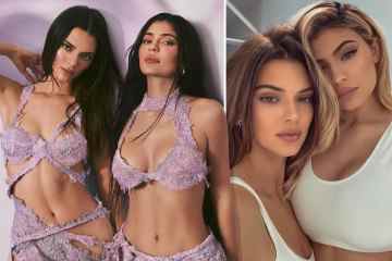 Kylie posiert mit Kendall, während beide Stars in ausgeschnittenen Kleidern für Make-up-Werbung posieren
