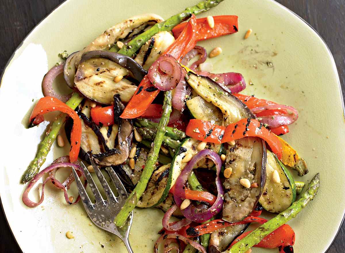 Healthy grilled ratatouille salad