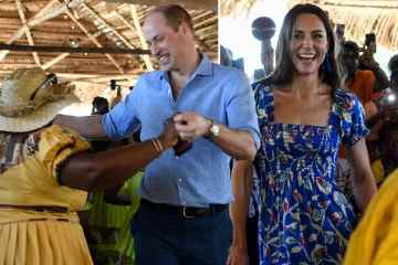 Kate & Wills gehen los, als sie am ersten Tag ihrer Karibik-Tour mit den Einheimischen tanzen