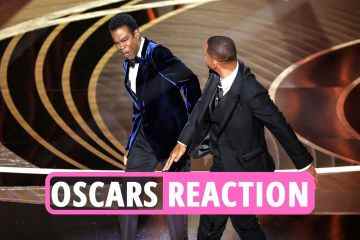 Live-Reaktion von Will Smith, als er Chris Rock während der Oscar-Verleihung 2022 auf der Bühne HAT