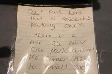 Mir wurde eine Notiz hinterlassen und dem Rat gemeldet, weil ich vor meinem eigenen Haus geparkt hatte