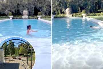 Khloe Kardashian zeigt einen riesigen Pool in einer verschwenderischen 17-Millionen-Dollar-Villa, während True schwimmt