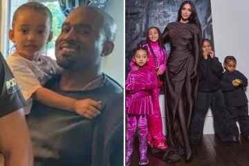 Kanye lächelt und wiegt Tochter Chicago, 4, nach der Wiedervereinigung mit Kim