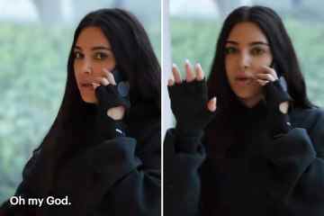 Kim schiebt Hulu-Kameras während eines angespannten Telefongesprächs in einem Moment ohne Make-up weg