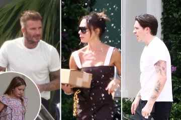 Familie Beckham kommt mit Brooklyn zur Party vor der Hochzeit vor der Extravaganz