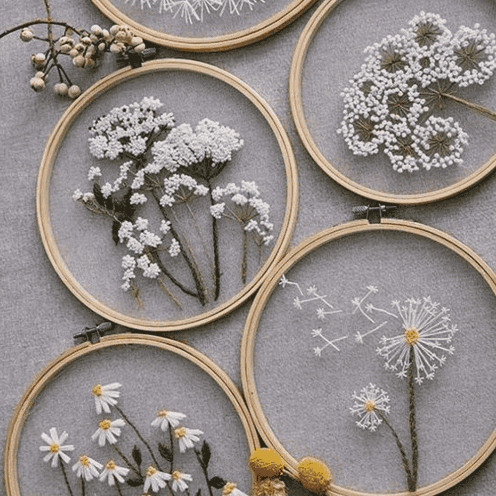 Flower Embroidery Kit for Beginners