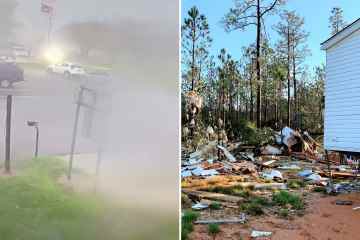 Moment Tornado-Explosionen durch Mississippi als strengeres Wetter, um den Süden zu peitschen
