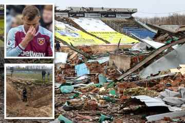 Das Stadion des Jugendklubs von West Ham-Ass Yarmolenko wurde von russischen Granaten zerstört
