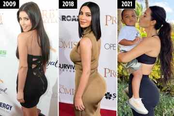 In Kim Kardashians Po-Entwicklung, als die Fans glauben, dass sie „Implantate entfernt“ hat
