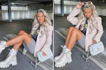Molly Mae Hague posiert in Prada-Stiefeln im Wert von 1.250 £ auf einem PARKPLATZ 