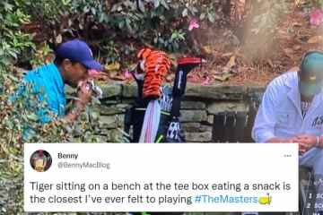 Masters-Fans waren verblüfft, als das Fernsehen vom Golf abbrach, um Woods beim Sandwichessen zu zeigen