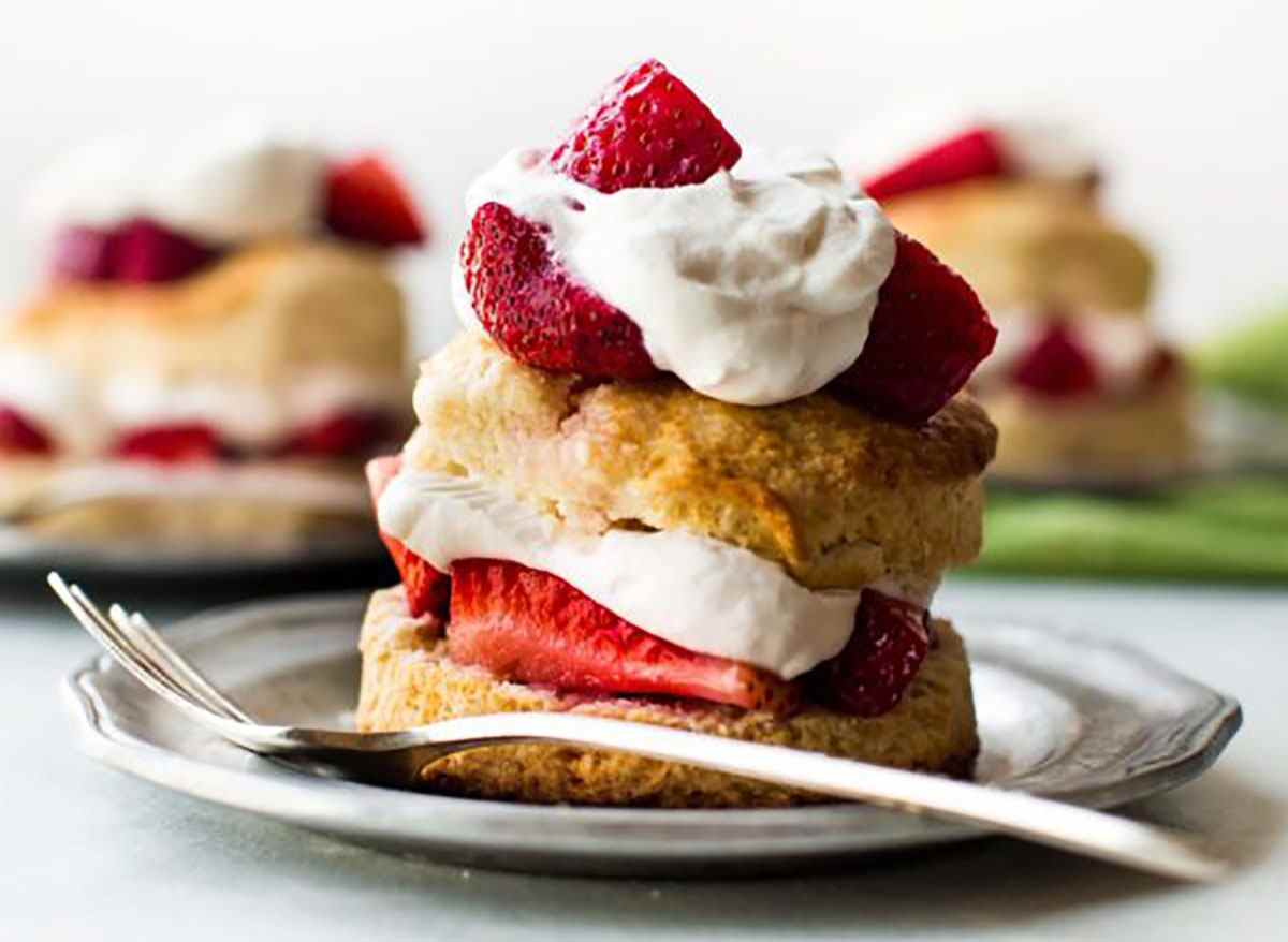 strawberry shortcake dessert with whipped cream
