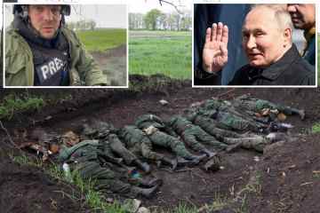 Sun Man findet Leichen russischer Truppen, während Putin die Siegescharade betrachtet