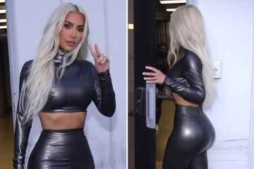 Kim Kardashian zeigt auf neuen Fotos ihre schmale Taille in einem hautengen Outfit
