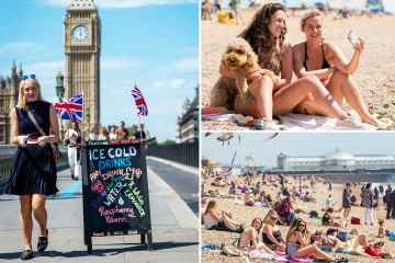 Hitzewelle röstet Großbritannien am mit 27,5 °C heißesten Tag des Jahres inmitten einer Gewitterwarnung