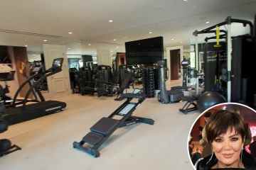 In Kris riesigem Home-Fitnessstudio in einer neuen 20-Millionen-Dollar-Villa mit einem Getränkekühlschrank