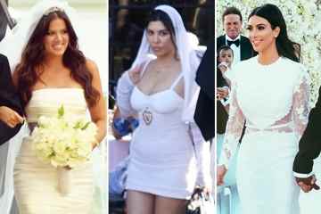 Sehen Sie sich alle Kardashian-Hochzeitskleider an, einschließlich Kourtneys 1,9.000-Dollar-Mini