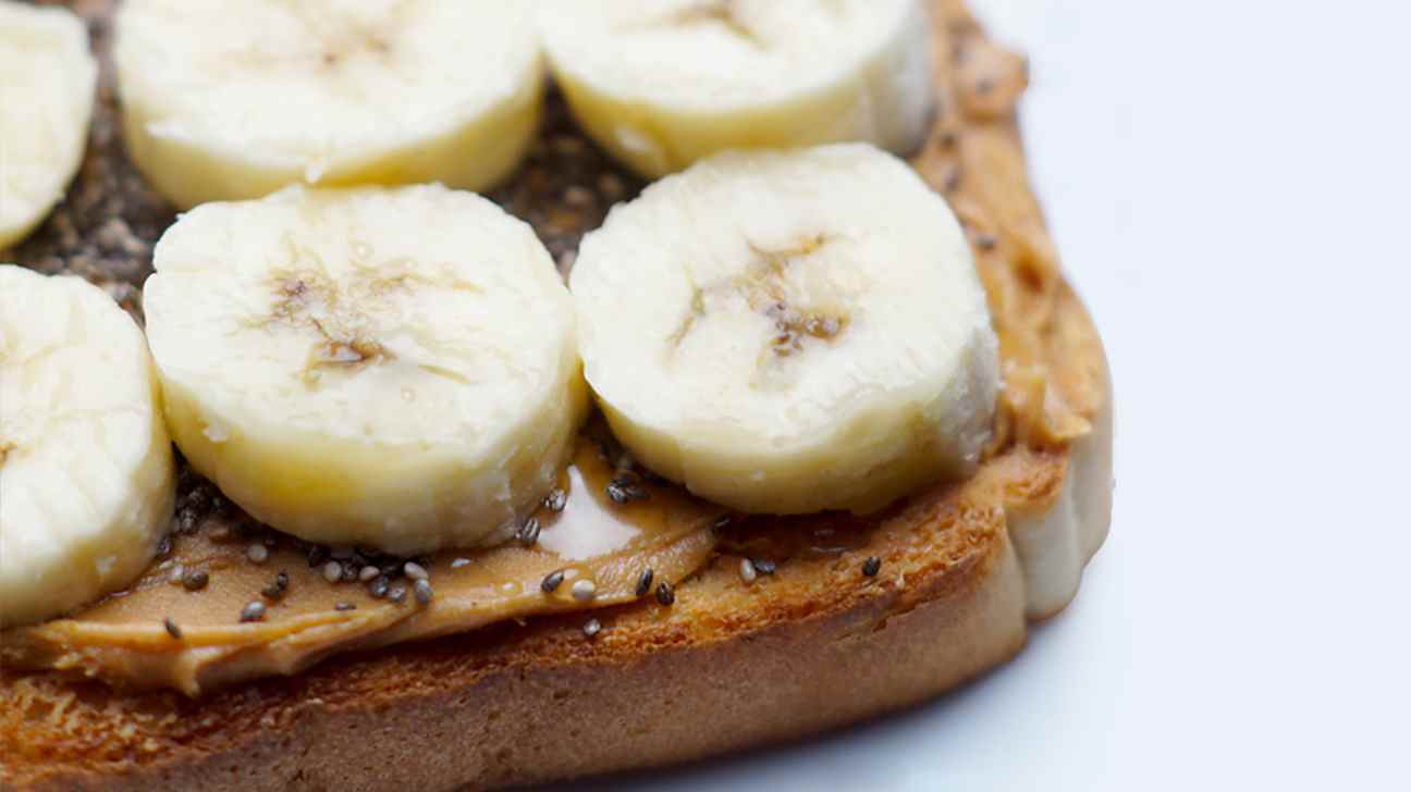 Peanut butter and banana chia seed toast 