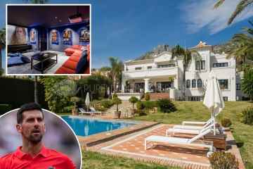 In Djokovics atemberaubender 8,5 Millionen Pfund teurer Villa in Marbella mit Tennisplatz und Kino