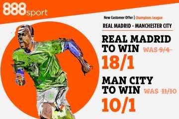 Real Madrid vs Man City: Holen Sie sich eine maximale Wette von £5 auf Real am 18.01. oder Citizens am 10.01