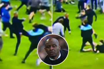 Die Polizei untersucht den Vorfall in Vieira, nachdem Palace-Chef einen Everton-Fan getreten hatte