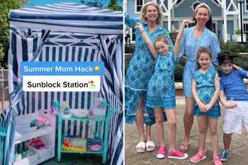 Die versierte Mutter teilt die Außenstation, die sie mit ihren Kindern für den Sommer gemacht hat