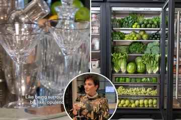 Sehen Sie sich Kris Jenners 20 Millionen Dollar teure „opulente“ Villa mit einem komplett GRÜNEN Gemüsekühlschrank an
