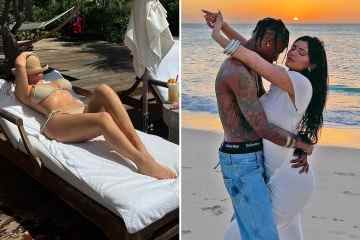 Kylie zeigt ihren Post-Baby-Body in einem winzigen Bikini, während sie sich im Urlaub sonnt