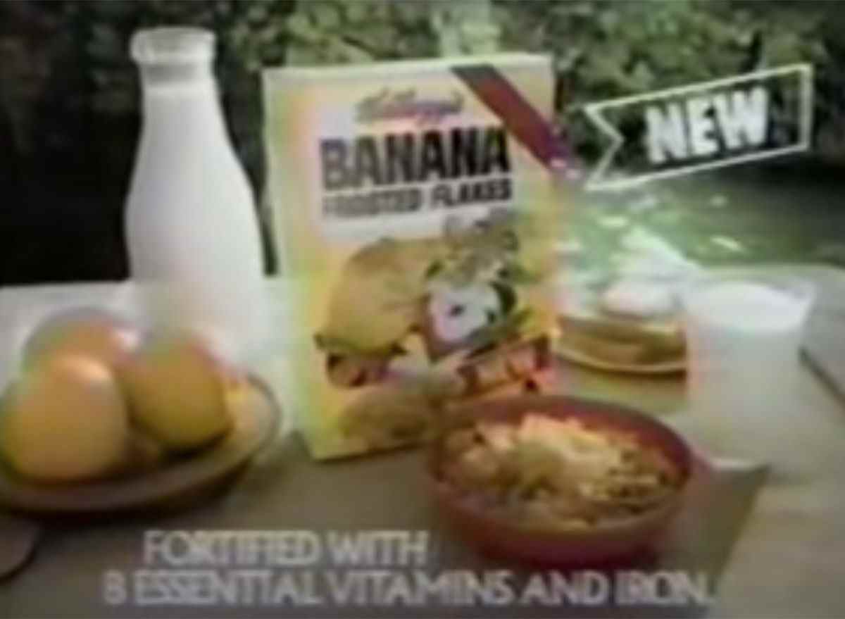 Werbung für gefrostete Bananenflocken