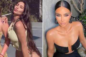 Kim Kardashian zeigt ihre echte Hautstruktur auf einem neuen ungeschminkten Foto
