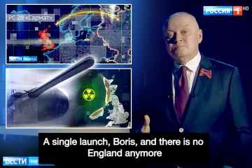 Das russische Fernsehen droht mit der Vernichtung Großbritanniens mit radioaktivem Tsunami und Satan-2-Atombombe