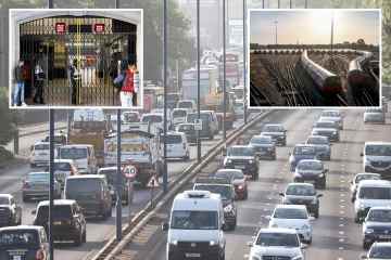 Reisechaos mit verstopften Straßen, während Zugstreiks Pendler in Autos zwingen